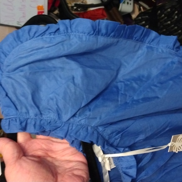 Trinity women's 100% organic cotton blue top Sz small new - Picture 5 of 17